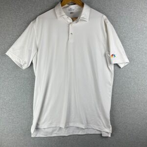 Peter Millar Polo Men Large White Summer Comfort Golf Performance NBC
